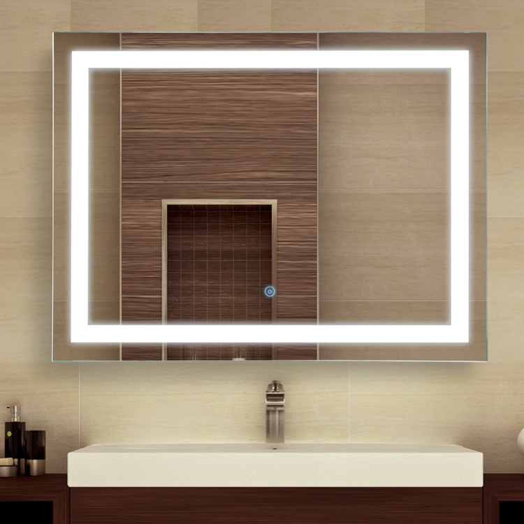 Baño de espejo de pared de espejo de luz LED de tocador rectangular