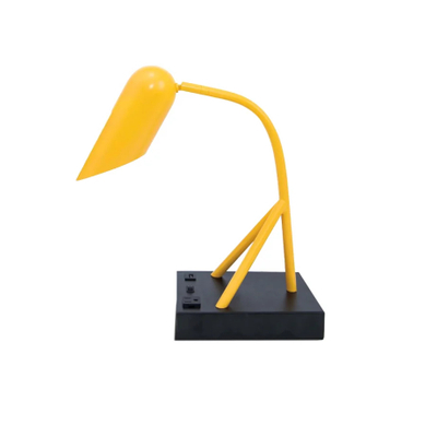 Lámpara de escritorio de metal amarillo Gemini de Motel 6