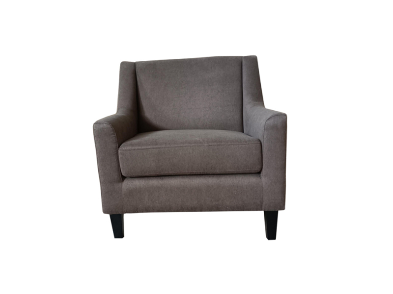 Sofá gris oscuro, silla individual, moderno