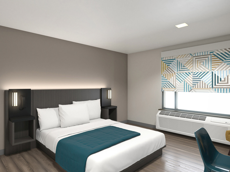 Motel 6 Gemini Mobiliario de dormitorio de hotel de estilo moderno
