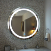 Espejo LED redondo de luz larga en el baño