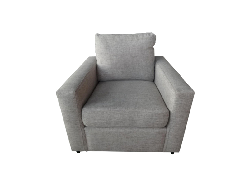 Silla de sofá individual de tela gris
