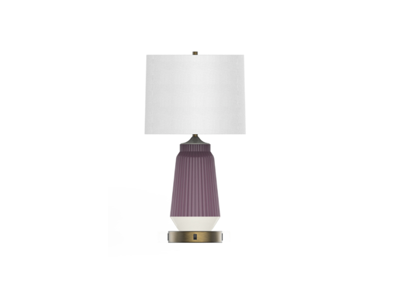 Lámpara de mesa auxiliar moderna de cerámica color topo Staybridge Suites